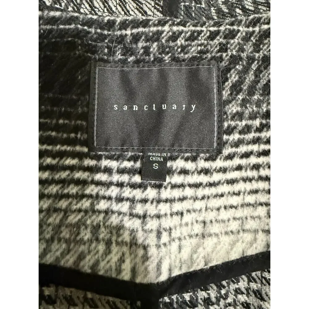 Anthropologie Black and Gray Plaid Coat - Picture 2 of 8